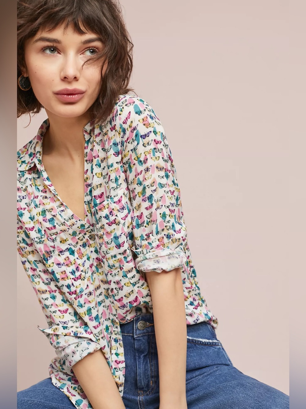 Maeve Anthropologie Rochelle Printed Shirt